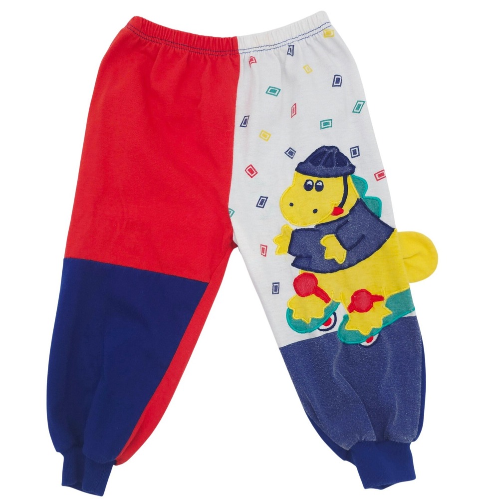 Celebrity Kids Vintage Colorblock Dinosaur Joggers 90s Skate Graphic 24 Months
